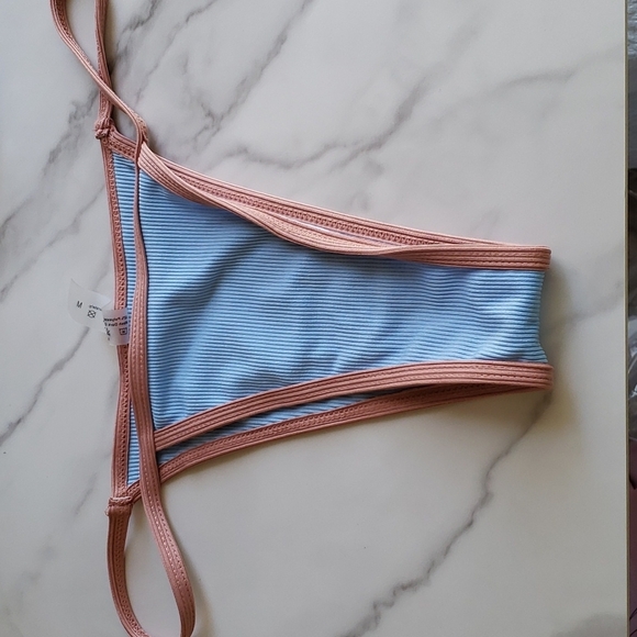 ZAFUL Halter Ribbed Midriff Flossing Binding Thong Bikini Set M - Picture 4 of 7